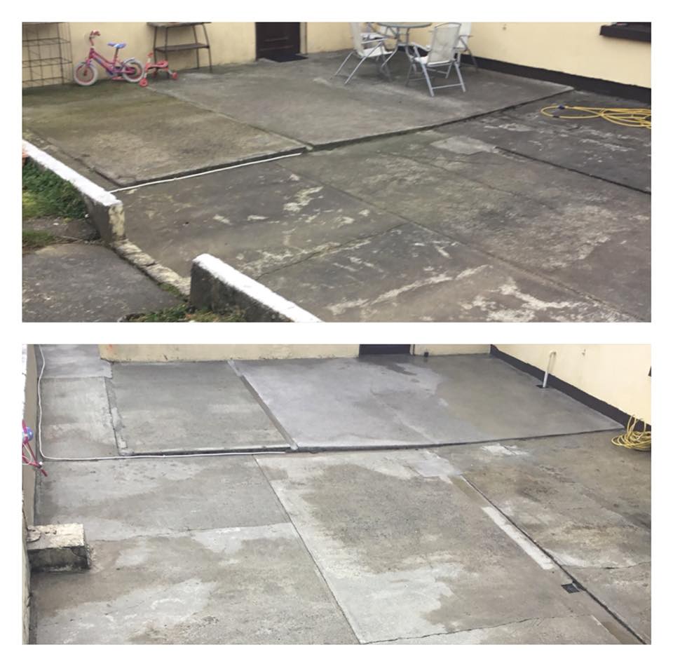 Powerwashing Kerry - Concrete Yard Before and After